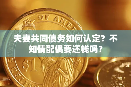 北京夫妻共同债务如何认定？不知情配偶要还钱吗？