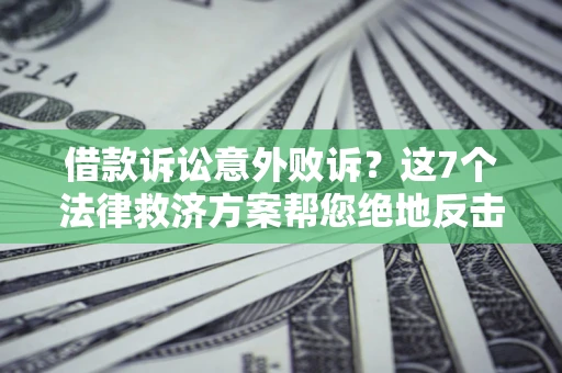 北京借款诉讼意外败诉？这7个法律救济方案帮您绝地反击！